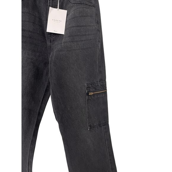 Kancan Womens Black 90s Straight Jeans Pockets Cargo Grunge Size 3 / 25 - Picture 2 of 6